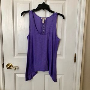Girl's Juniors Tank Top, Purple, Lace detail in Back, Med, New!